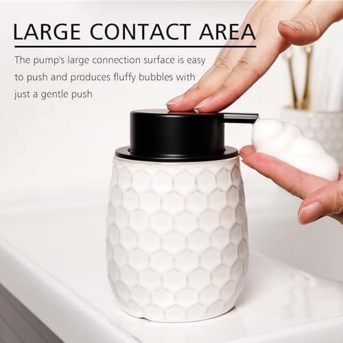 Foaming Soap Dispenser, 12OZ Ceramic Foam White Hand Soap Dispenser