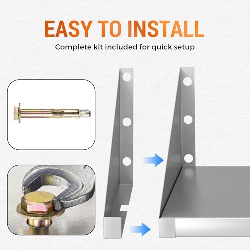 Stainless Steel Microwave Shelf Wall Mount, 20"x15"