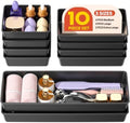 10 Pack Large Size Plastic Drawer Organizers Set, 3 Sizes Desk Drawer
