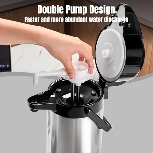 Coffee Carafe, Insulated Airpot Coffee Dispenser with Pump, 2.5L