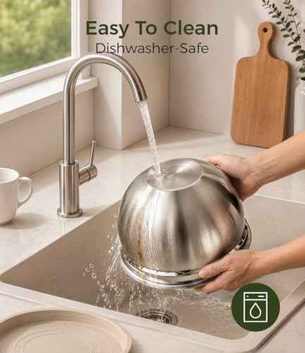 Stainless Steel Mixing Bowls: 6 Nesting Bowls with Lids & 3 Graters