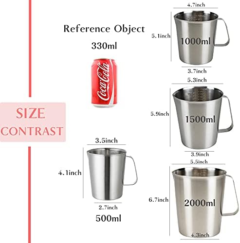 Stainless Steel Measuring Cup Pitcher with Marking with Handle for