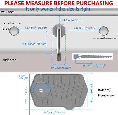Mini sink splash guard 9.6” Dual – Sided Small Faucet Splash & Drain