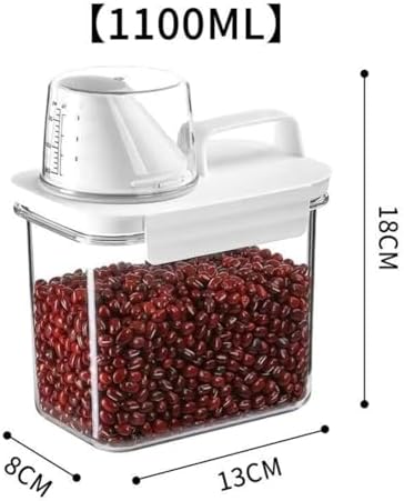 2Pcs Rice Dispenser Storage Containers, 1.1L Small Rice Bucket with