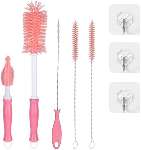 Silicone Bottle Brush Set, Baby Bottle Cleaning Kit with Silicone