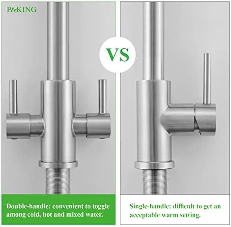 Two Handle Brushed Nickel Kitchen Faucet with Sprayer