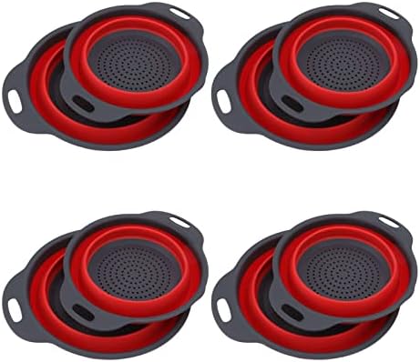 8 Pack Folding Drain Basket – Collapsible Colander for Fruit and