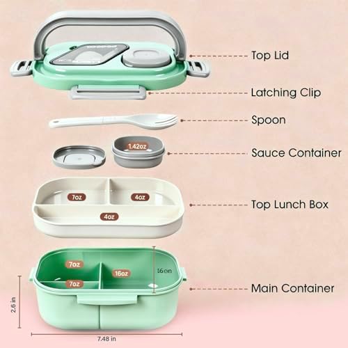 PEDECO Green Lunch Box Set with Bag and Utensil