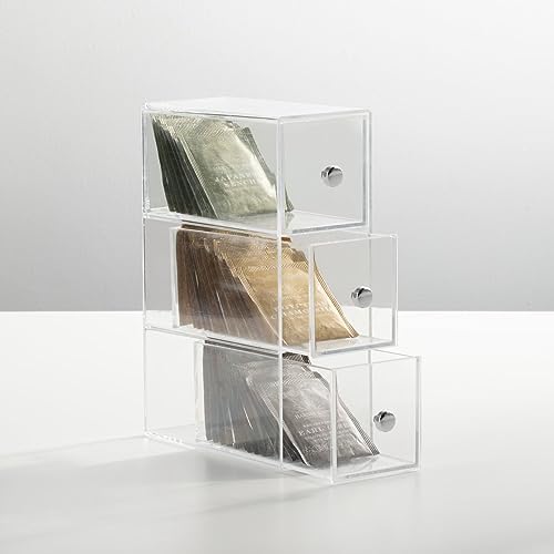 mDesign Plastic Kitchen Pantry Stackable Storage Organizer Container
