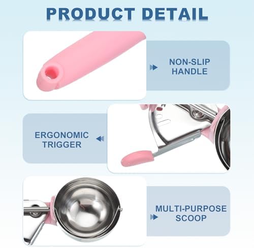 uxcell 2pcs Cookie Scoops, Ice Cream Scoop with Trigger for Baking