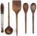 Salt & York Walnut Wooden Cooking Utensil Set, 5-Pc Kitchen