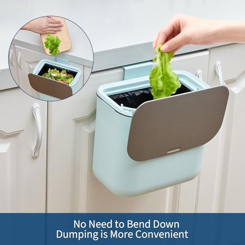 1.85 gal Hanging Kitchen Compost Bin with Lid, Stainless Steel