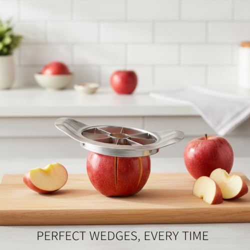 Stainless Steel Apple Slicer and Corer - Manual Fruit Wedge Cutter for