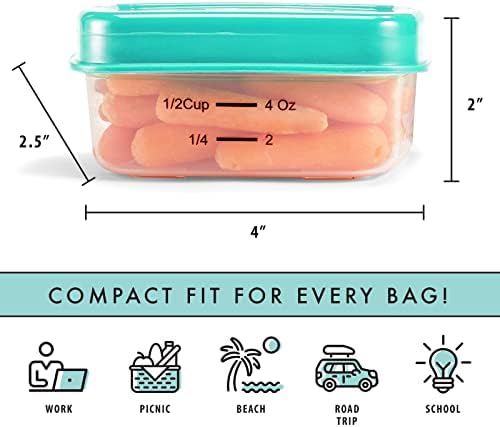 Fit + Fresh 1/2-Cup Snack Set, Condiment & Salad Dressing Containers