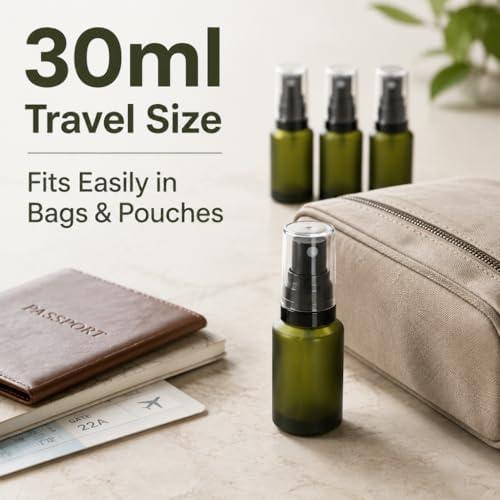Glass Fine Mist Spray Bottles, 4 Pack, 1oz