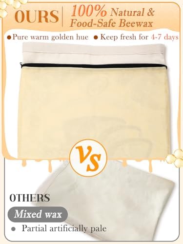 ANPHSIN Natural Beeswax Bread Bags, 13''x16.7'', 2 pcs