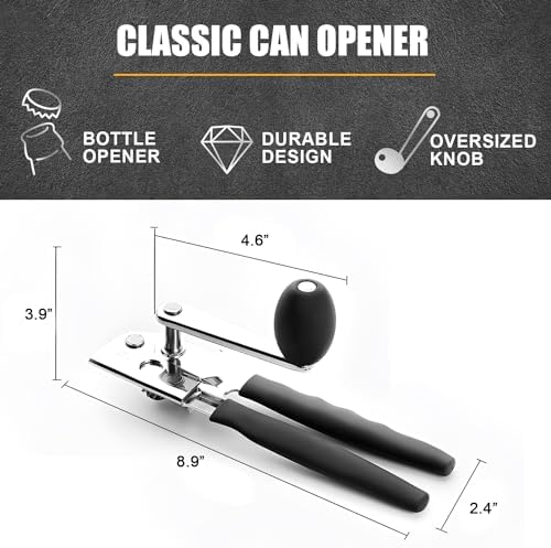 Hand Crank Can Opener Manual Heavy Duty with Comfortable Extra-long
