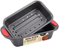 PERLLI Nonstick Meatloaf Pan with Drain Tray, Elevated Inner Pan for