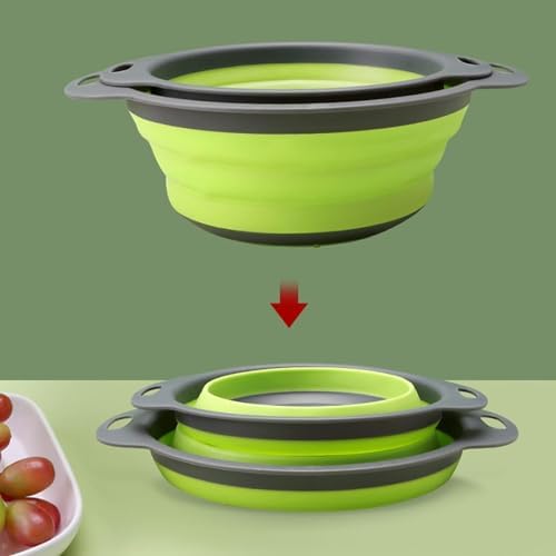 3 Set of Collapsible Colander, Folding and Expandable Square Silicone