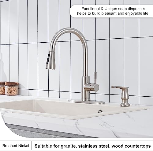 GAGALIFE Kitchen Sink Soap Dispenser, Brushed Nickel, G0086BN-G
