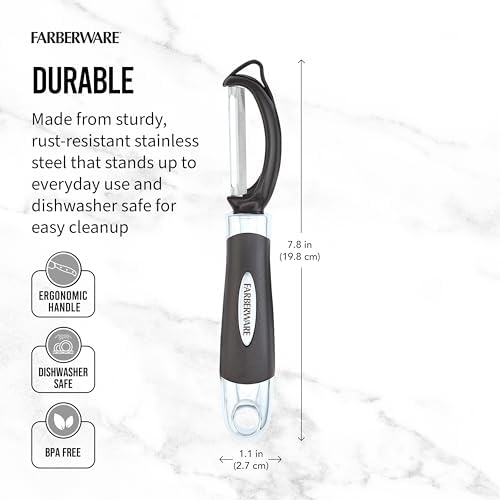 Farberware Euro Vegetable Peeler with Swivel Blade Black