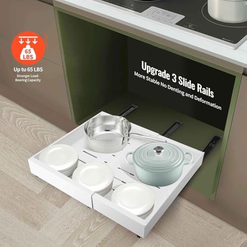21" Deep Expandable Pull Out Cabinet Organizer,(12"-20")Slide Out