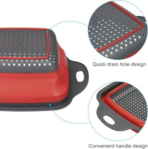 Collapsible Colander,Collapsible Colander Set,Folding Kitchen Silicone
