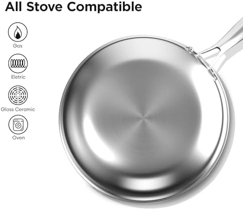 COOKER KING 10" Hybrid Wok Pan with Lid, Nonstick Deep Skillet for Stir-Fry