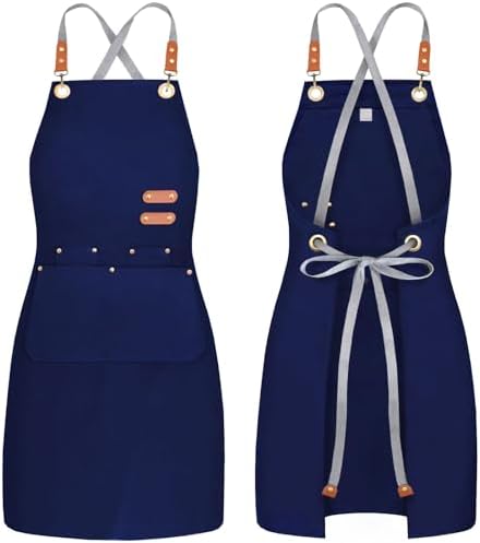 BeLuyi chef apron bib tool apron for man woman cross back straps with