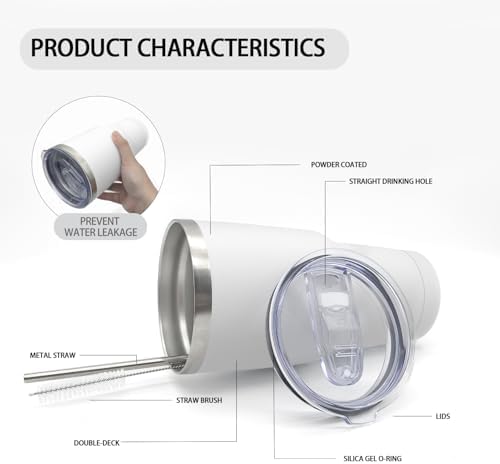 YOUKE OLA 12 Pack Insulated Tumbler Powder Coated Stainless Steel