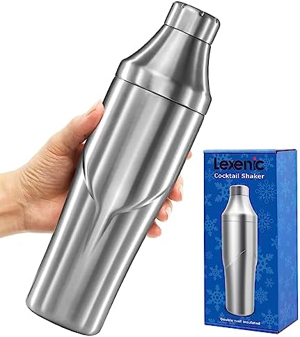 Lexenic 24oz Double Wall Vacuum Insulated Cocktail Shaker,Martini