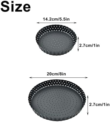 8 Inch Tart Pan:Round Pie Pans for Baking,Tart Pans with Removable