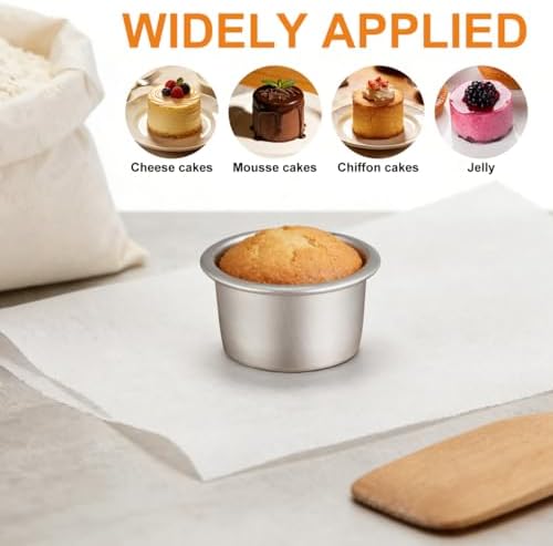Zerodeko 4 pcs Mini Round Cake Pans with Removable Bottom 2.51 X 1.96