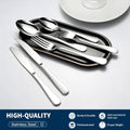 GPY 24-Piece Silverware Set with Steak Knives Nickel Free Cutlery Set