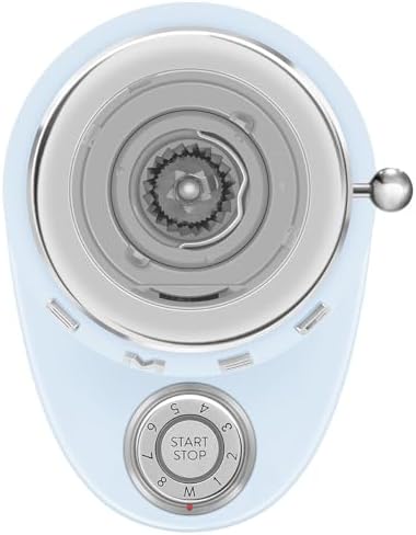 SMEG CGF03 Conical Burr Coffee Grinder, Pastel Blue