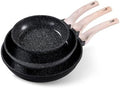 CAROTE Non Stick Frying Pan, Black 8"+10"+12" Granite Skillet Set