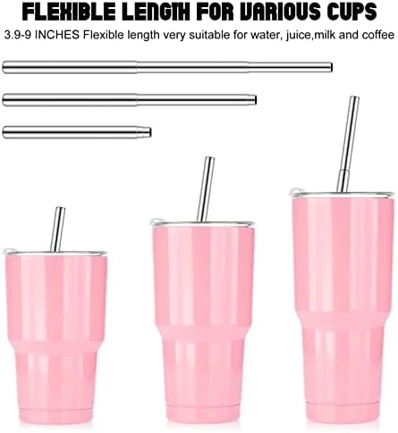 8 Pack Collapsible Reusable Straws Cruise Ship Essentials, Stylish
