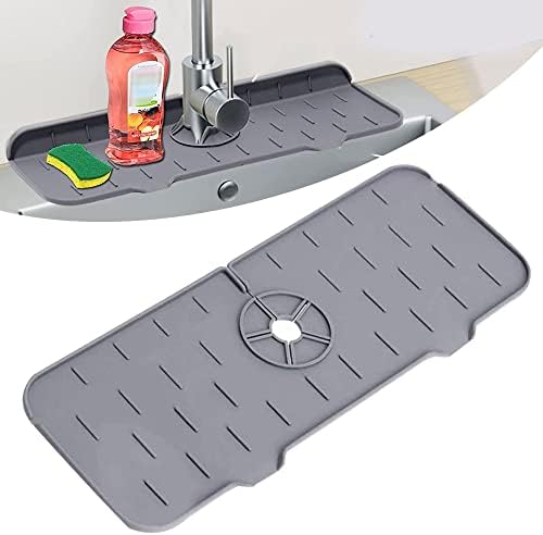 Silicone Faucet Sink Mat Sink Splash Guard, Sink Drain Pad Behind