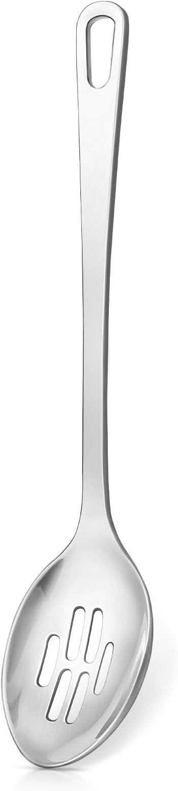 Stainless Steel Cooking Spoon, Slotted Metal Serving Spoon, Heavy Duty Sturdy by Unknown