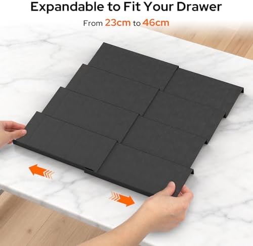 8 Pack Spice Drawer Organiser, Extendable Spice Rack for Inside