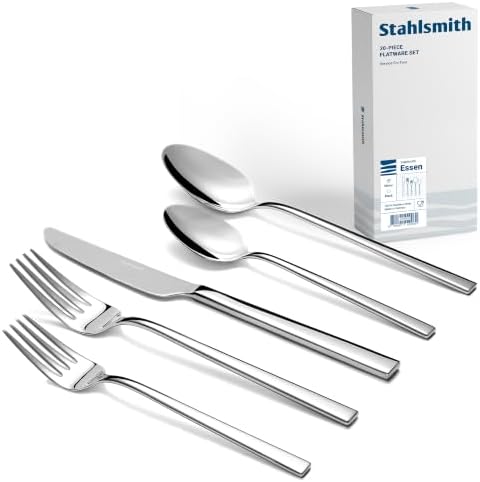 20-Piece Durable 18/10 Silverware Set, Stainless Steel Flatware