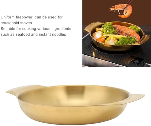 Stainless Steel Paella Pan, 7.9 Inch Nonstick Flat Bottom Skillet with