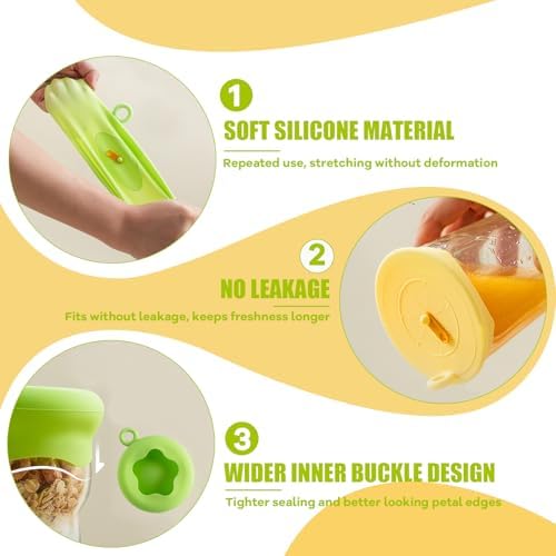 Silicone Stretch Lids, 6 Pcs, Reusable Food Covers