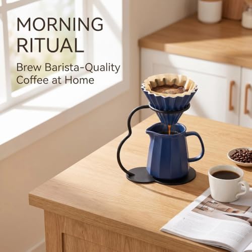 Pour Over Coffee Maker set,Ceramic Coffee Maker With V60 40 pcs Paper