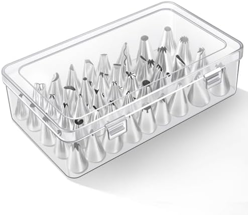 Piping Tips Storage Box with Fixed Pins, 42 Pegs