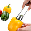 Home Cooks Kitchen Red Bell Pepper Seed Corer Tool, Stainless Steel