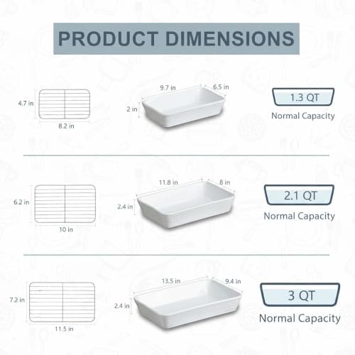 ONEMORE Ceramic Baking Dish Set of 3, 9x13