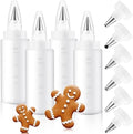 LemonRoad 4 Pcs Piping Bottles for Icing Cookie Decorating Supplies