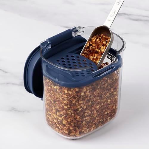 ProKeeper+ Airtight Food Storage Container Set – Clear Plastic Flour and Sugar Canister Set with Magnetic Accessories for Kitchen Organization (Navy, 9-Piece)