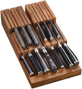 Acacia Wood In-Drawer Knife Block Without Knives